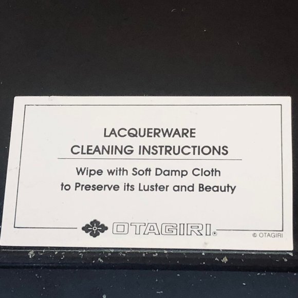 OTAGIRI Japan Vintage Lacquerware Serving Tray Quail Bird Black Brown Gold - Picture 7 of 9